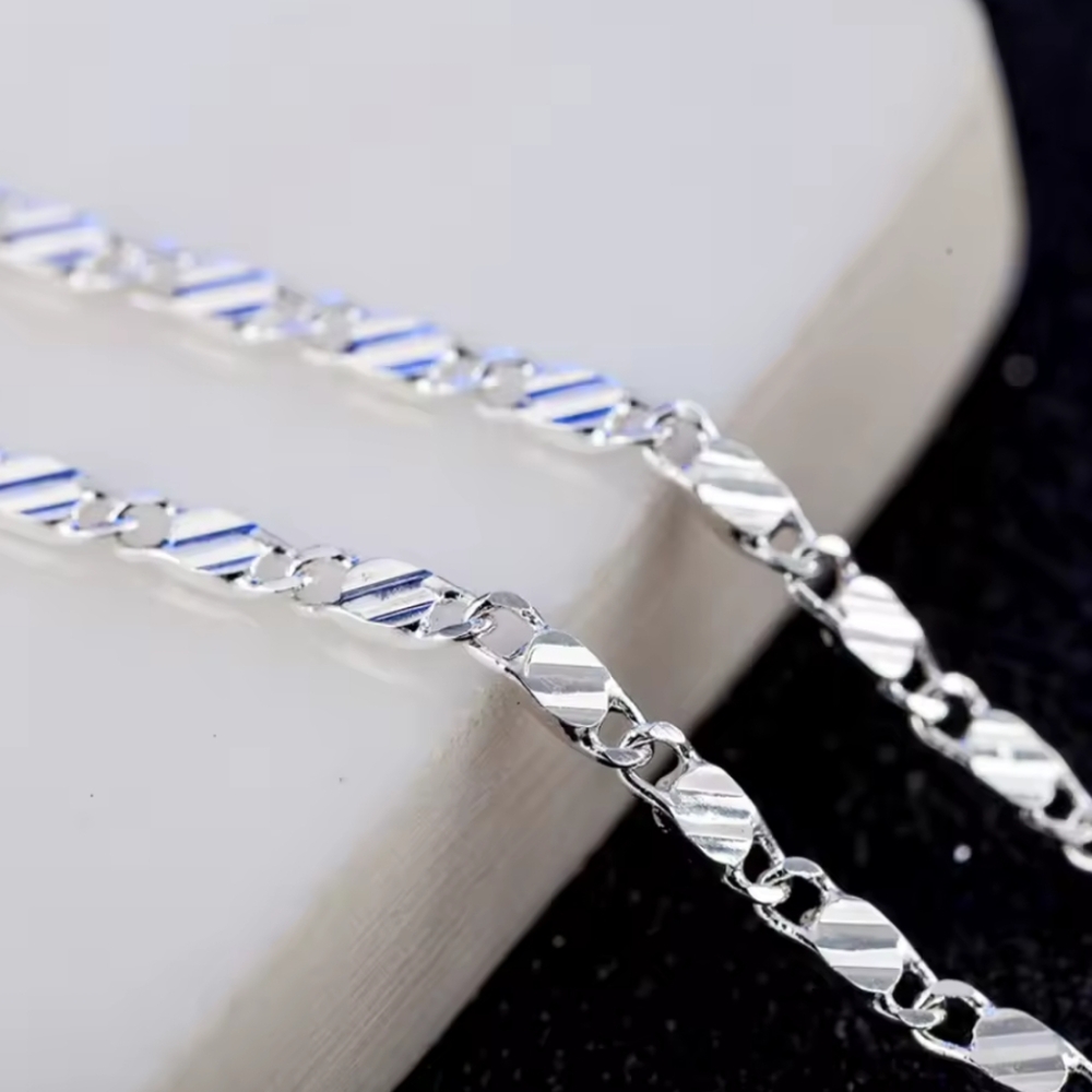 925 Sterling Silver 2 Mm Spanish Style Fashion Chain Christmas Birthday Gift New View 5